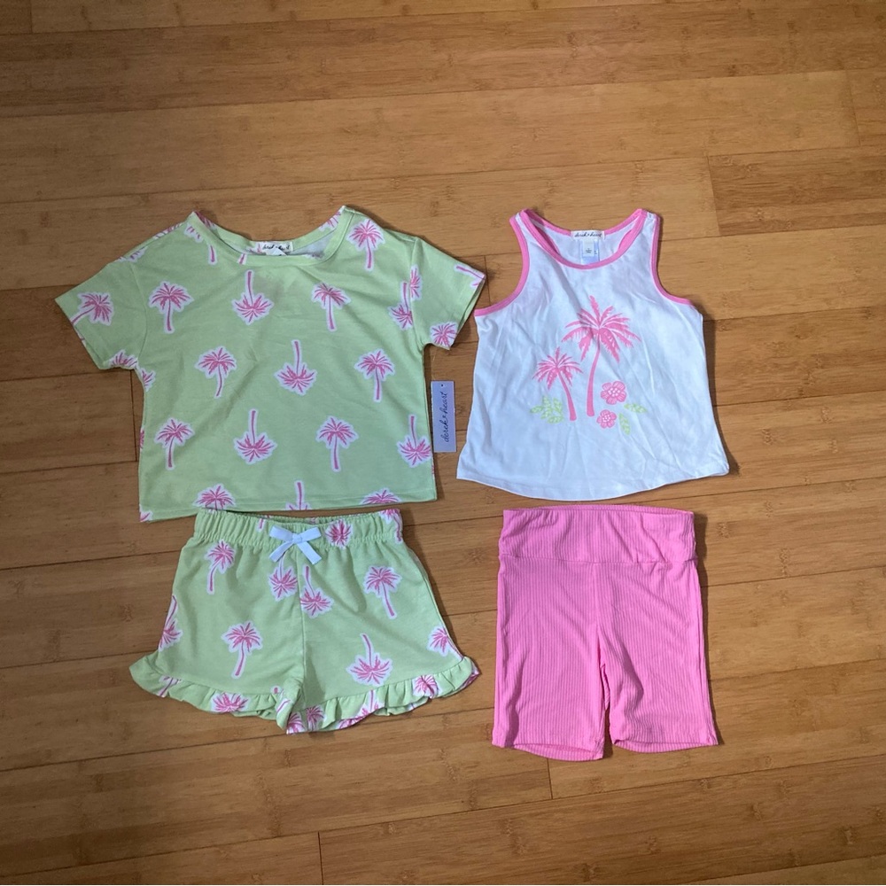 NWT Girls Size 8 Set - 4 Piece Outfit - Tops & Shorts